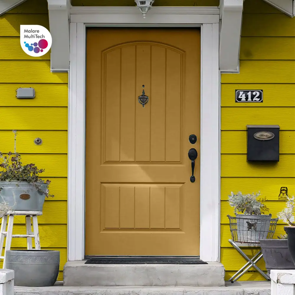 Фото 6 Краска для деревянного забора Malare Wood антисептическая быстросохнущая без запаха полуглянцевая весенний адонис 2 кг