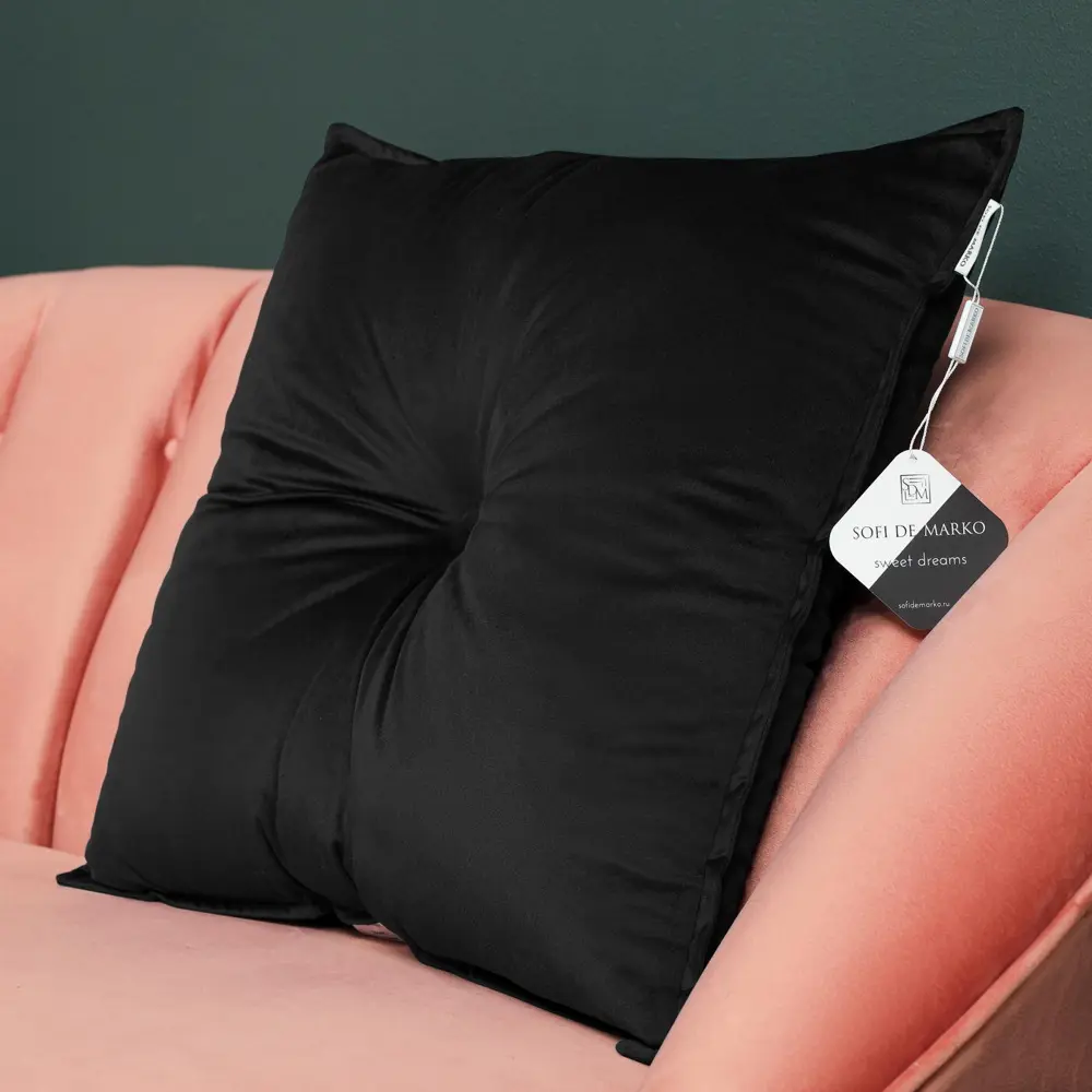 Фото 2 Декоративная подушка Sofi de marko Вивиан Под-Вв-чр 55x55 см цвет черный Фото 2 Декоративная подушка Sofi de marko Вивиан Под-Вв-чр 55x55 см цвет черный