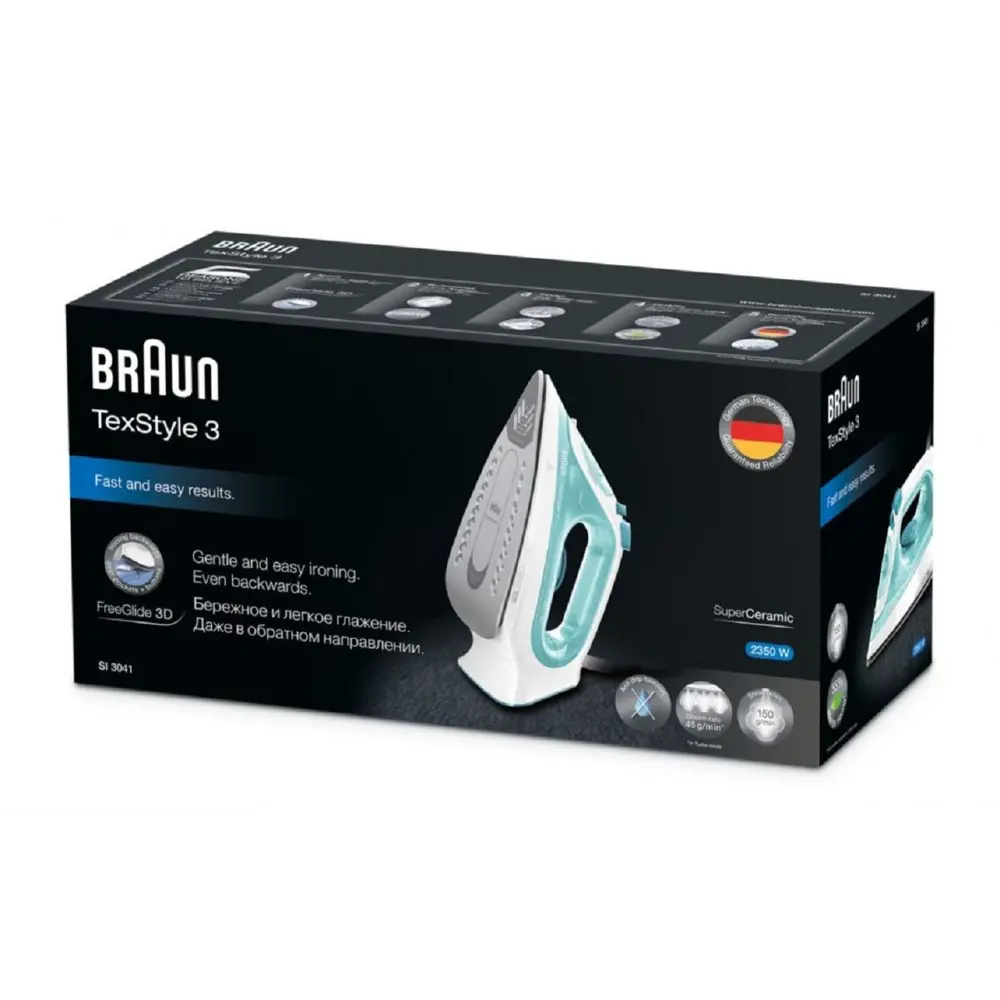 Фото 2 Утюг Braun SI3041GR цвет бирюзовый Фото 2 Утюг Braun SI3041GR цвет бирюзовый