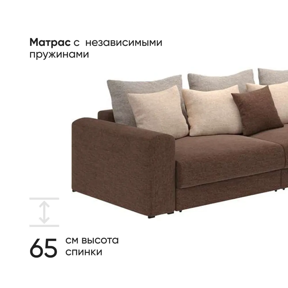Фото 2 Диван Вектор Медисон 345x67x224 см шенилл цвет коричневый Фото 2 Диван Вектор Медисон 345x67x224 см шенилл цвет коричневый