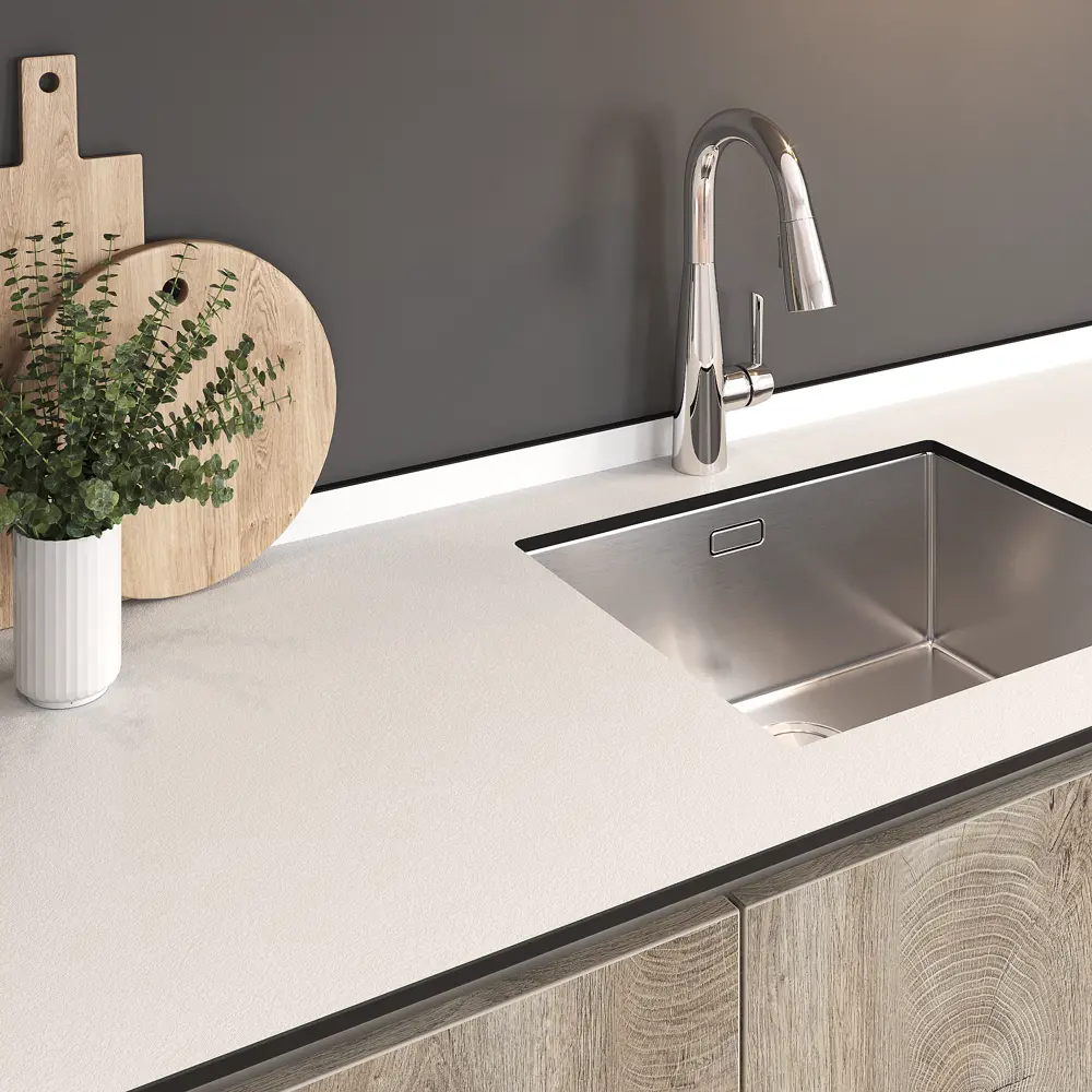 Фото 4 Кухонная столешница Slotex Compact с плинтусом 240x60x0.12 см HPL-пластик цвет белый Фото 4 Кухонная столешница Slotex Compact с плинтусом 240x60x0.12 см HPL-пластик цвет белый