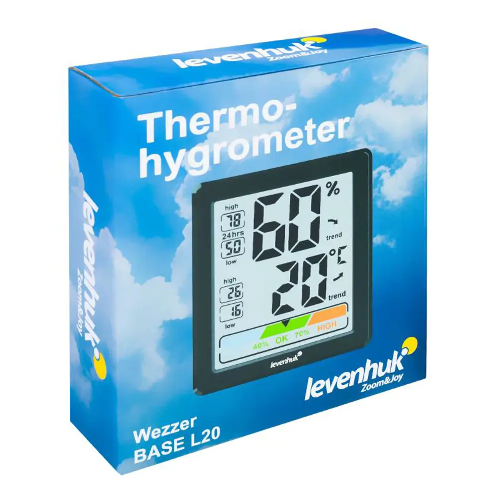 Фото 7 Термогигрометр Levenhuk Wezzer Base L20 цвет черный/белый Фото 7 Термогигрометр Levenhuk Wezzer Base L20 цвет черный/белый