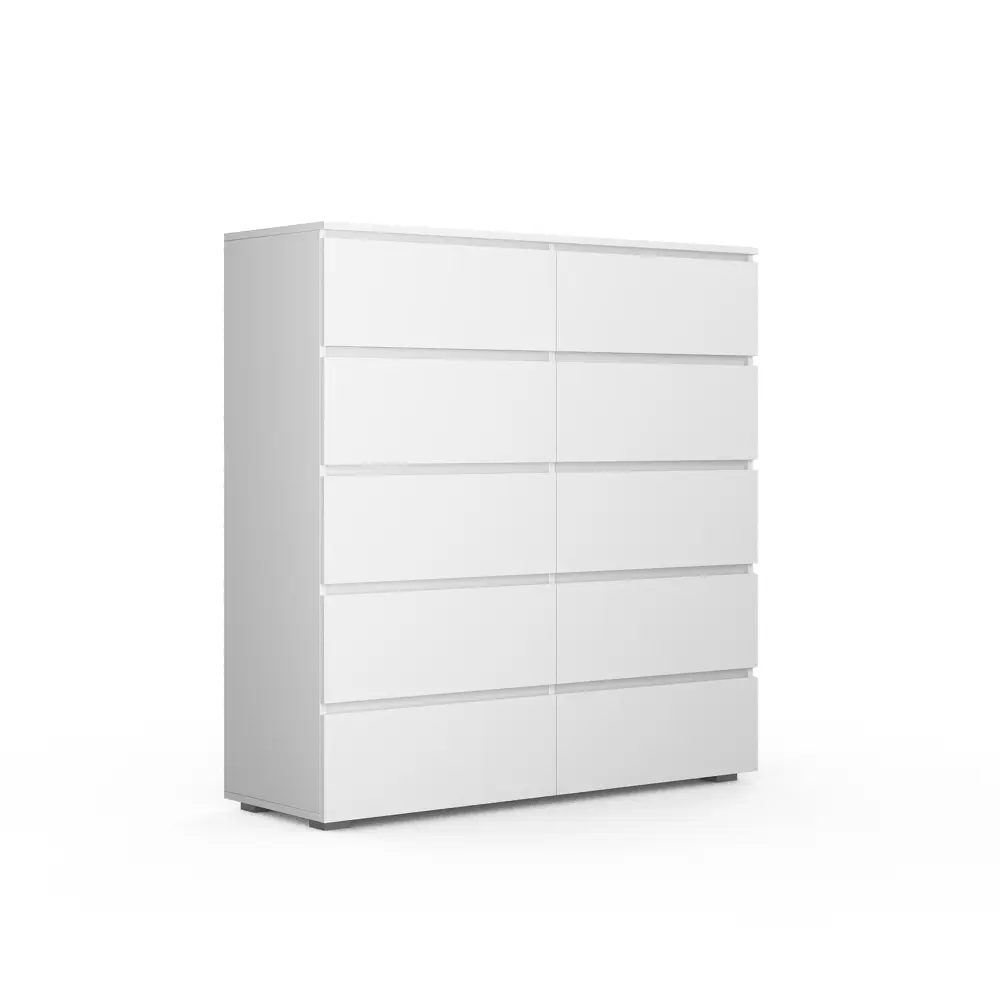 Фото 4 Комод A-a mebel Дублин 10 ящиков 120x40x126 см ЛДСП цвет белый Фото 4 Комод A-a mebel Дублин 10 ящиков 120x40x126 см ЛДСП цвет белый