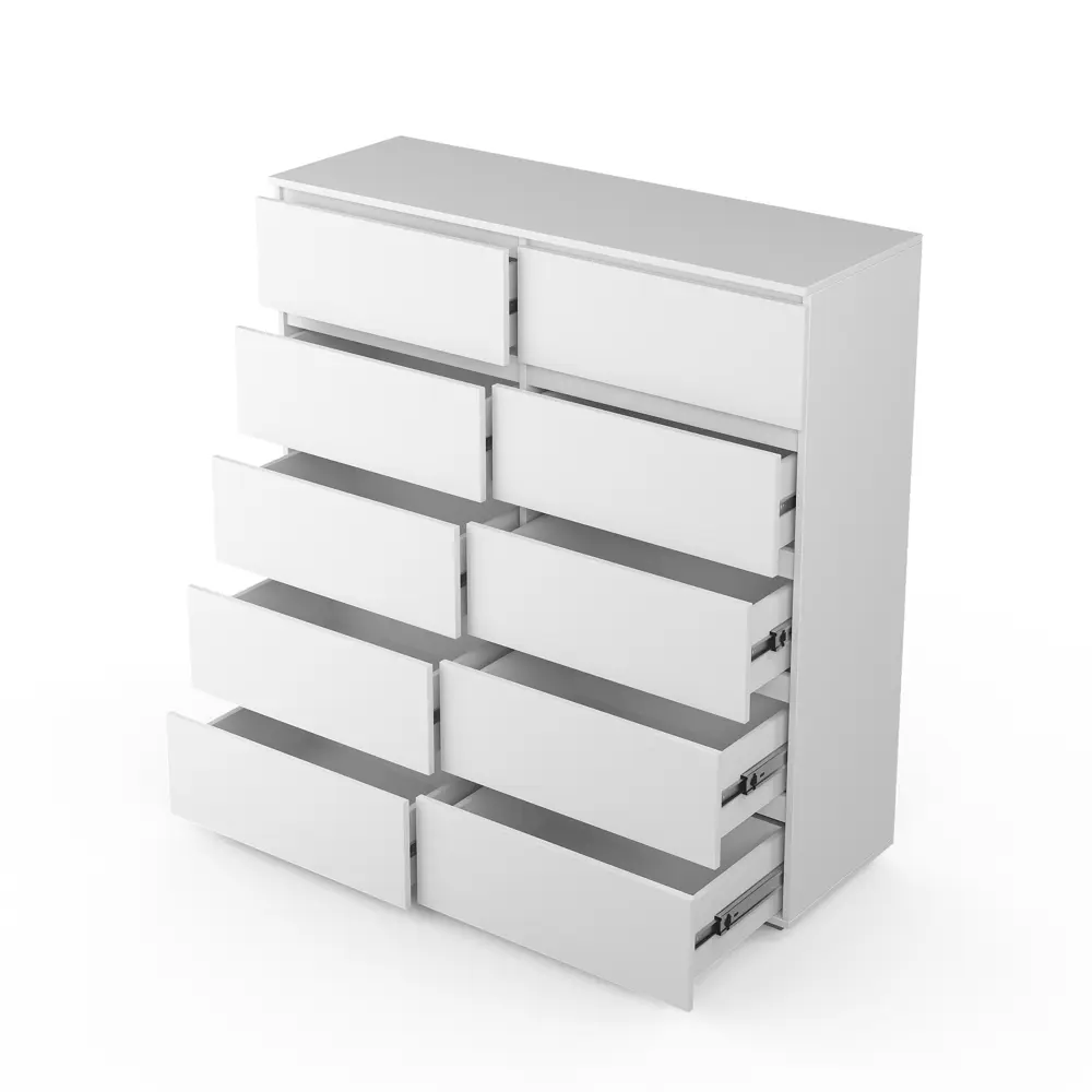 Фото 2 Комод A-a mebel Дублин 10 ящиков 120x40x126 см ЛДСП цвет белый Фото 2 Комод A-a mebel Дублин 10 ящиков 120x40x126 см ЛДСП цвет белый