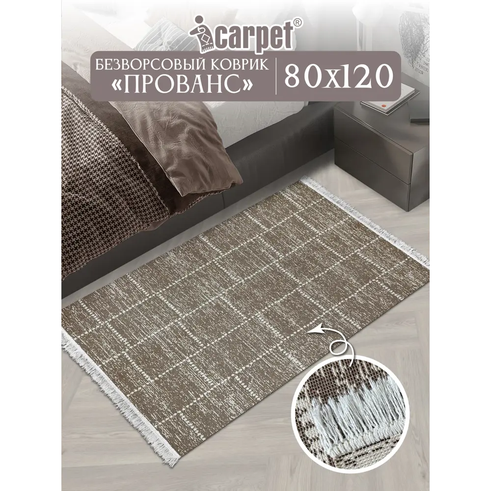Фото 3 Коврик безворсовый ICARPET ПРОВАНС 854820 80x120 цвет синий Фото 3 Коврик безворсовый ICARPET ПРОВАНС 854820 80x120 цвет синий
