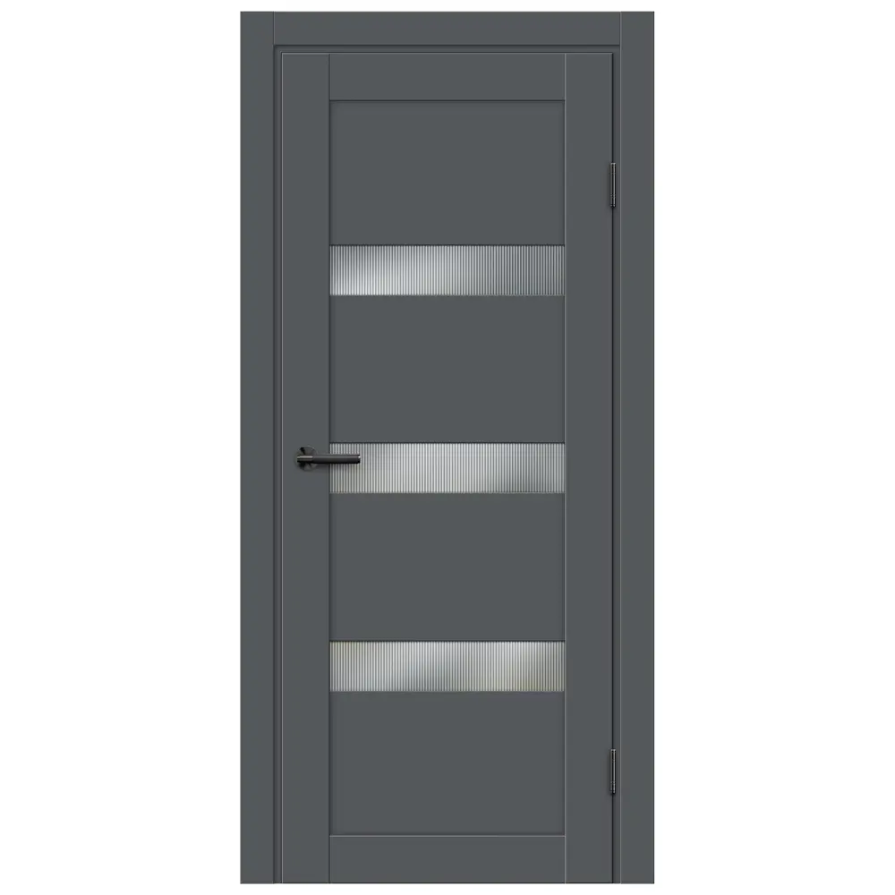 Фото Дверь межкомнатная остекленная Толедо 2 70x200 см HardFlex цвет серый графит с замком и петлями Фото Дверь межкомнатная остекленная Толедо 2 70x200 см HardFlex цвет серый графит с замком и петлями