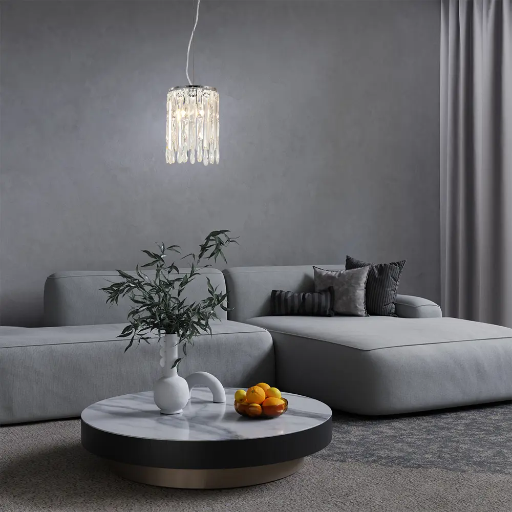 Фото Люстра подвесная Escada Chamarel 2127/1s 1 лампа 3 м² цвет хром Фото Люстра подвесная Escada Chamarel 2127/1s 1 лампа 3 м² цвет хром