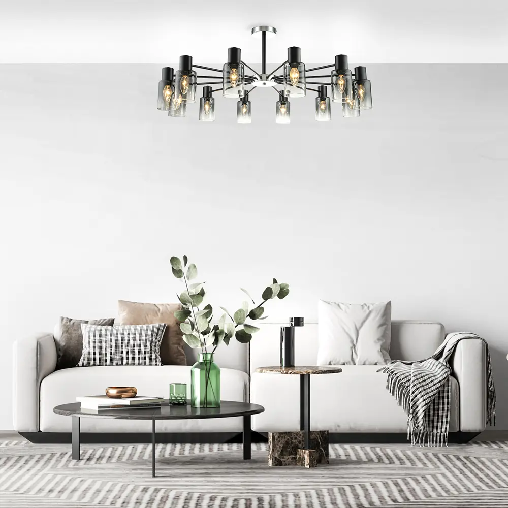Фото Люстра на штанге Escada Diversity 2120/12p black 12 ламп 20 м² цвет черный Фото Люстра на штанге Escada Diversity 2120/12p black 12 ламп 20 м² цвет черный