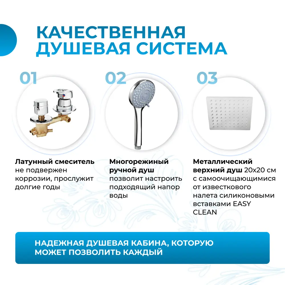 Фото 4 Душевая кабина Мономах No Silicone средний поддон 70x70см стекло мозаика, универсальная Фото 4 Душевая кабина Мономах No Silicone средний поддон 70x70см стекло мозаика, универсальная