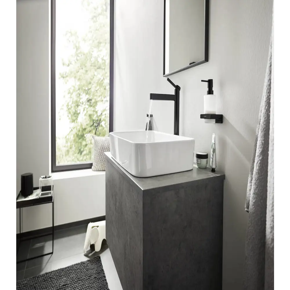 Фото 3 Смеситель для раковины Hansgrohe Finoris 00000093226 однорычажный высокий цвет черный Фото 3 Смеситель для раковины Hansgrohe Finoris 00000093226 однорычажный высокий цвет черный