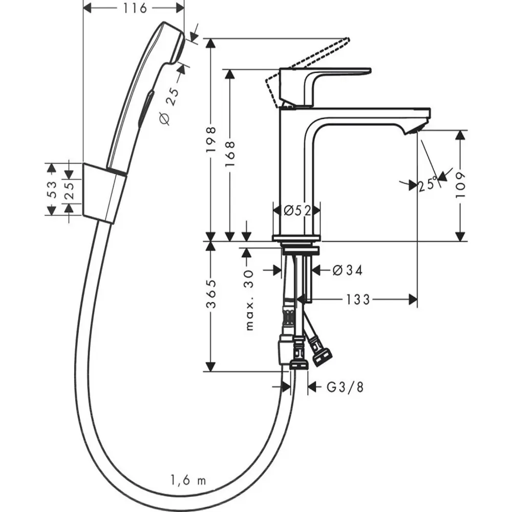 Фото 2 Смеситель для раковины Hansgrohe Rebris S 00000122449 цвет хром Фото 2 Смеситель для раковины Hansgrohe Rebris S 00000122449 цвет хром