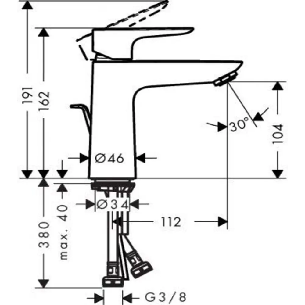 Фото 2 Смеситель для раковины Hansgrohe Talis E 00000071109 цвет черный