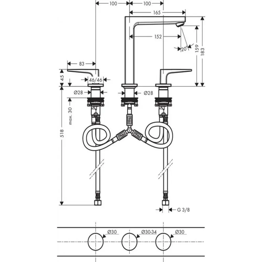 Фото 2 Смеситель для раковины Hansgrohe Metropol 00000078739 цвет золото