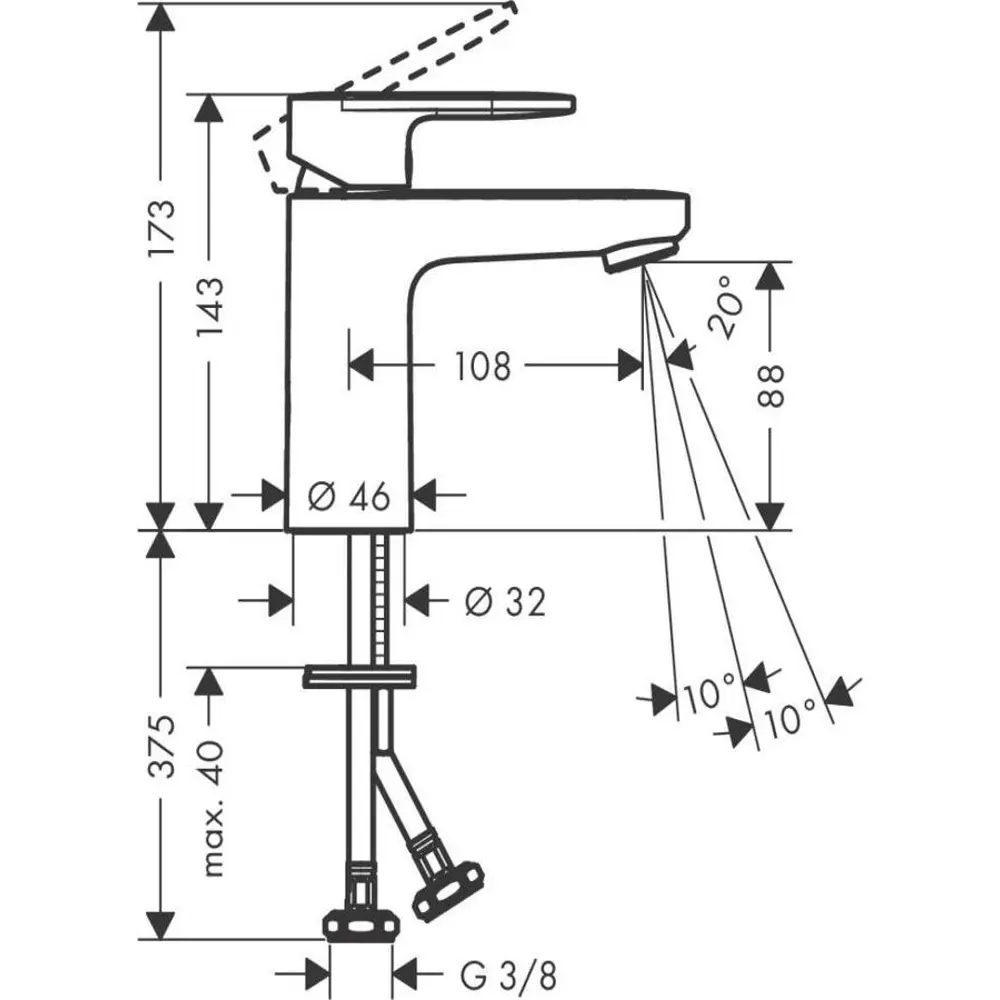 Фото 2 Смеситель для раковины Hansgrohe Vernis Blend 00000090580 цвет черный