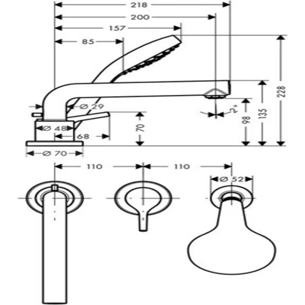 Фото 2 Смеситель для ванны Hansgrohe 00000044198 цвет хром Фото 2 Смеситель для ванны Hansgrohe 00000044198 цвет хром