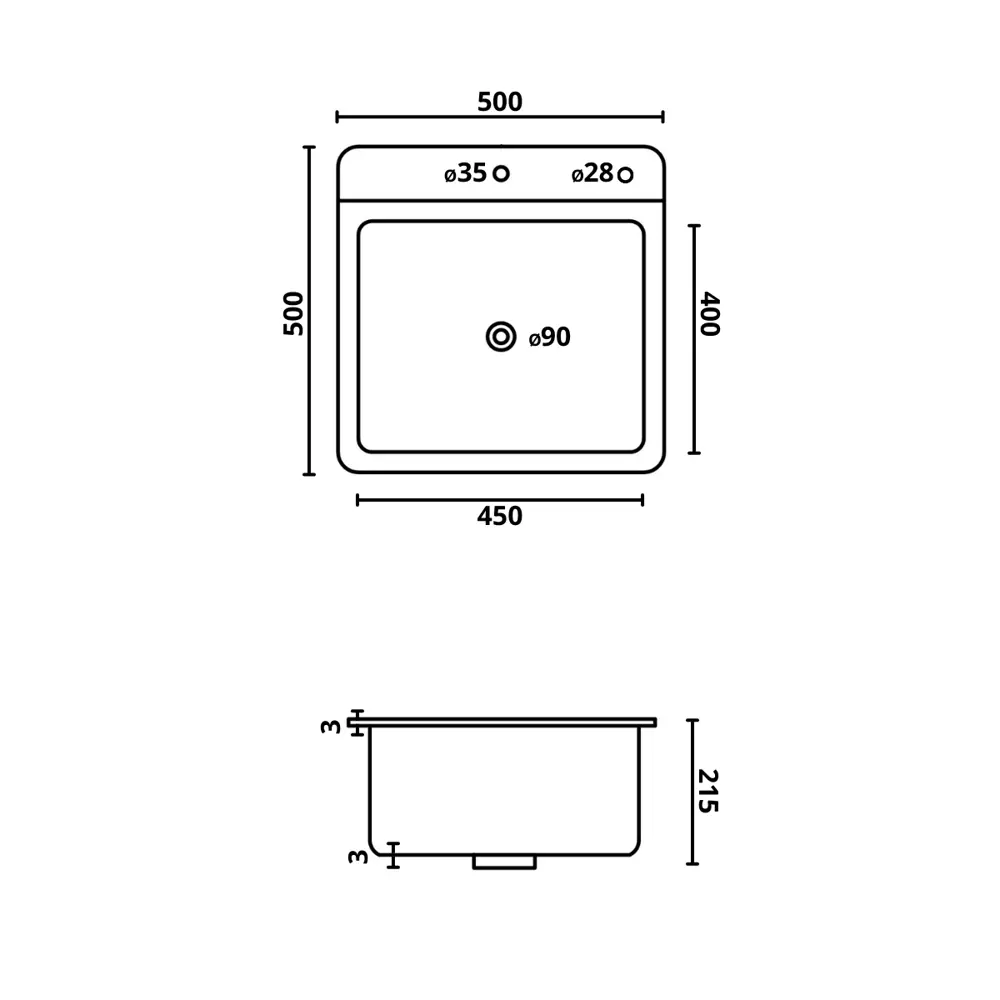 Фото 8 Мойка для кухни Big House BH5050G-1/B/G-KD 50x50 см глубина чаши 21 см нержавеющая сталь цвет графит Фото 8 Мойка для кухни Big House BH5050G-1/B/G-KD 50x50 см глубина чаши 21 см нержавеющая сталь цвет графит