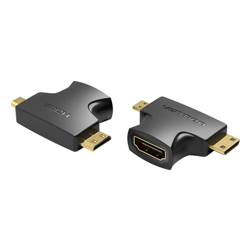 Фото Адаптер-переходник Vention HDMI 19F/Mini HDMI+Micro HDMI AGFB0 Фото Адаптер-переходник Vention HDMI 19F/Mini HDMI+Micro HDMI AGFB0