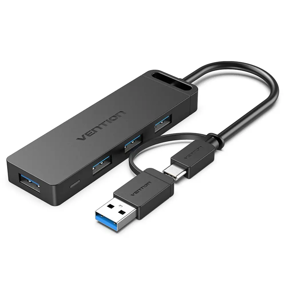 Фото Концентратор Vention OTG USB-C+USB 3.0/4xUSB 3.0 порта черный 0.15 м CHTBB Фото Концентратор Vention OTG USB-C+USB 3.0/4xUSB 3.0 порта черный 0.15 м CHTBB