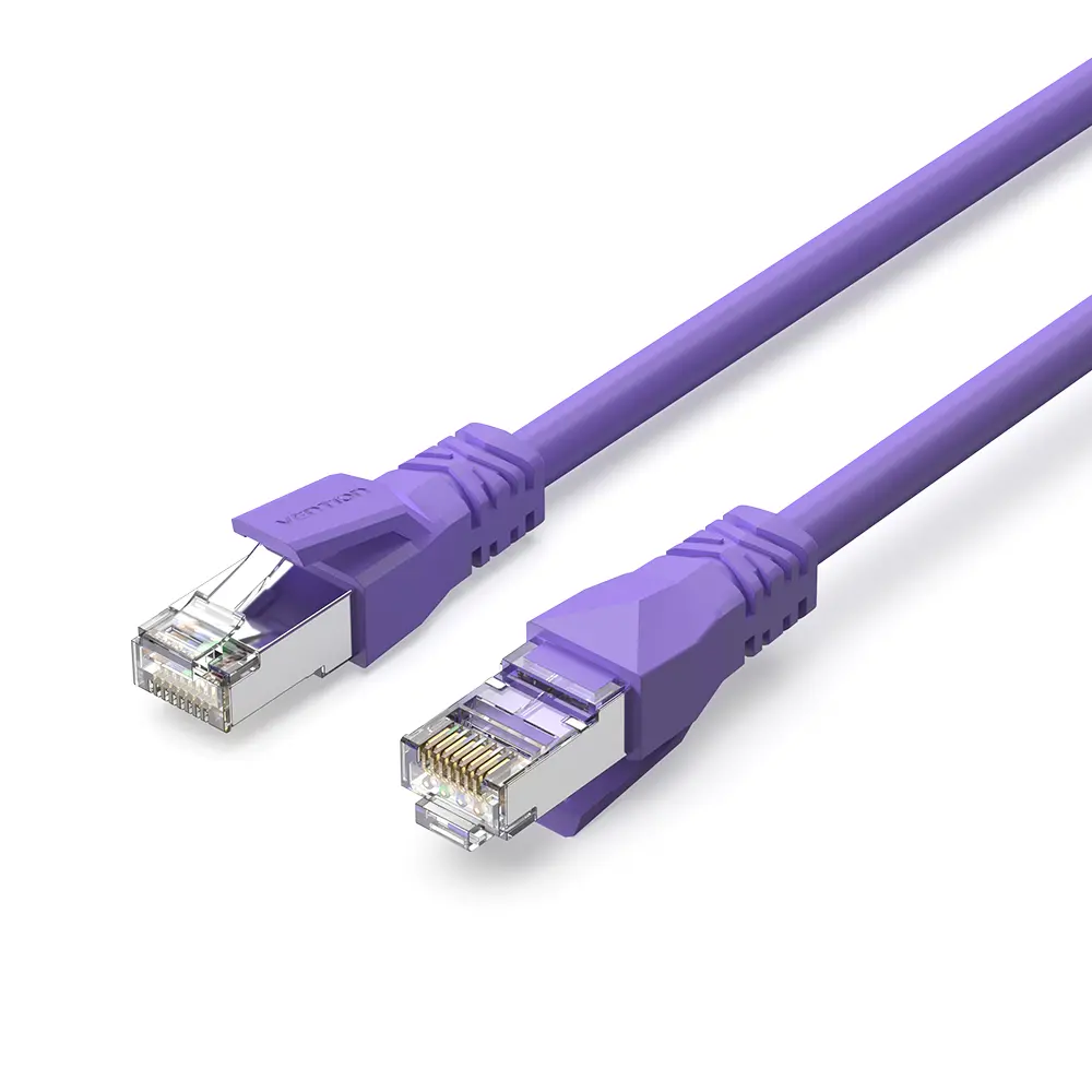 Фото Патч-корд Vention прямой SFTP cat.6A RJ45 0.3 м фиолетовый IBMVY Фото Патч-корд Vention прямой SFTP cat.6A RJ45 0.3 м фиолетовый IBMVY