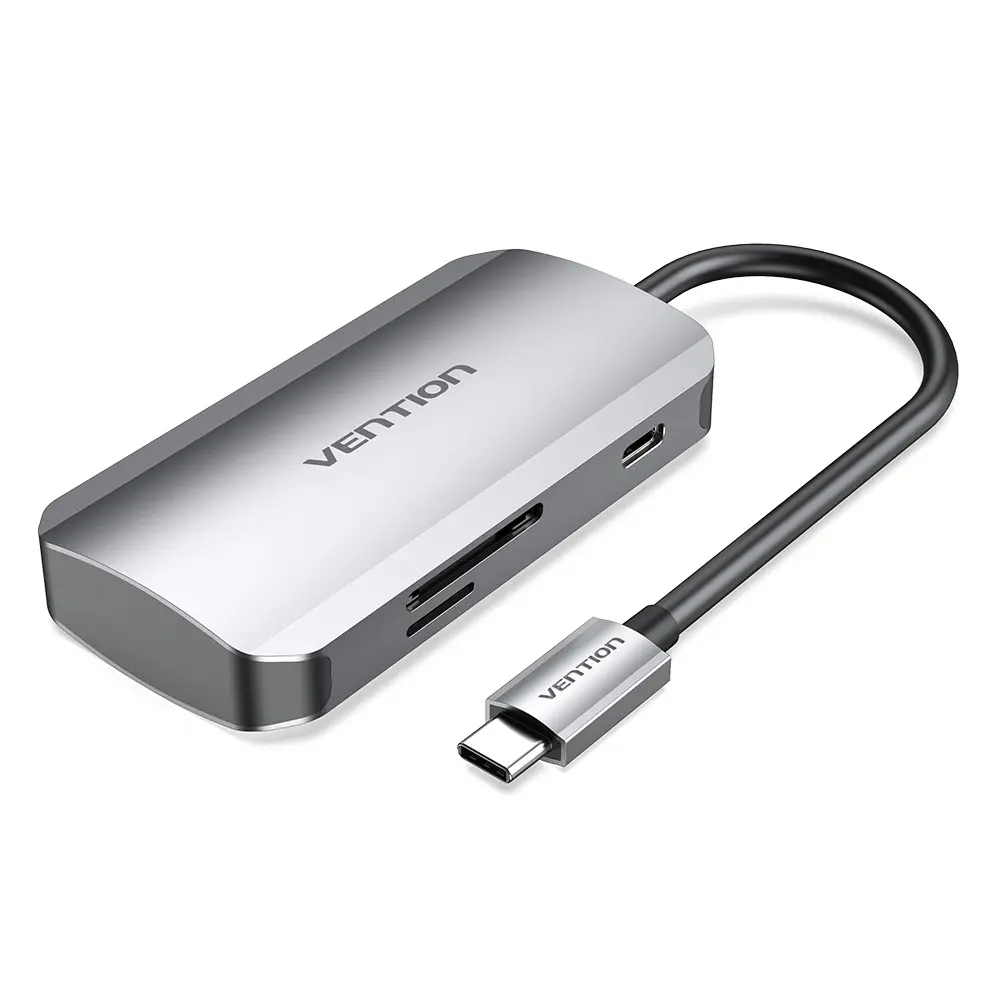 Фото 13 Мультифункциональный хаб Vention USB-C-USB 3.0x3/SD/TF/PD TNHHB Фото 13 Мультифункциональный хаб Vention USB-C-USB 3.0x3/SD/TF/PD TNHHB