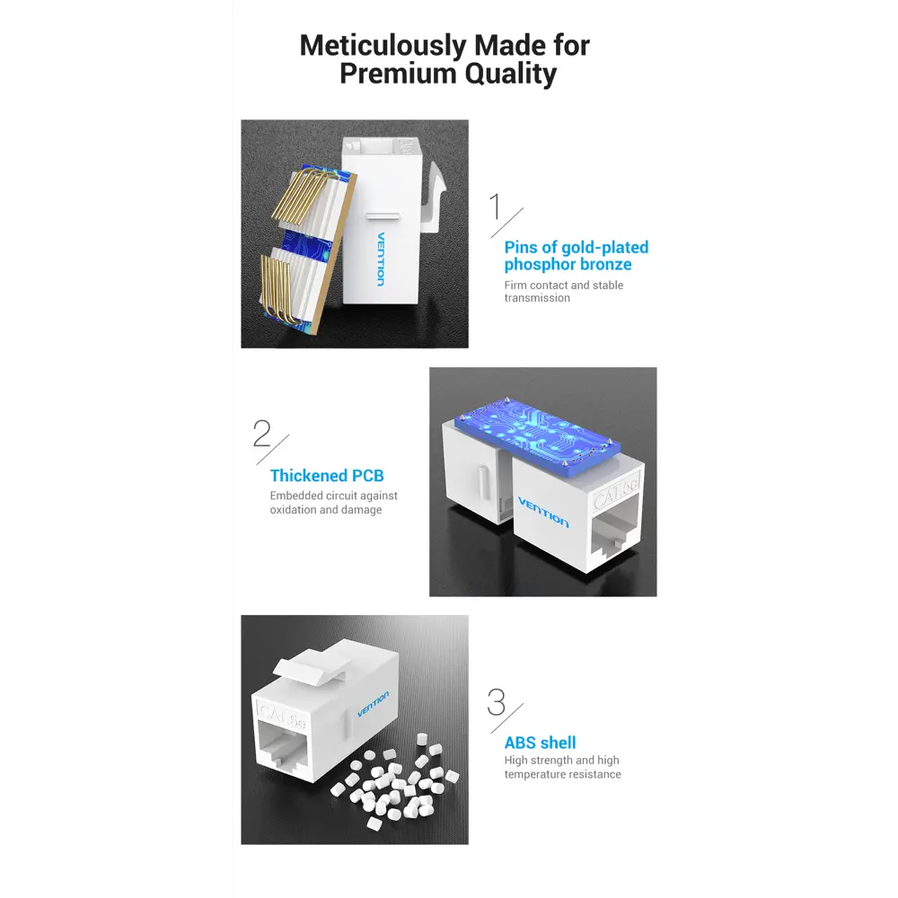 Фото 4 Адаптер-соединитель Vention RJ45 F/RJ45 F 8p8c кат. 5 VDD-B07-W Фото 4 Адаптер-соединитель Vention RJ45 F/RJ45 F 8p8c кат. 5 VDD-B07-W