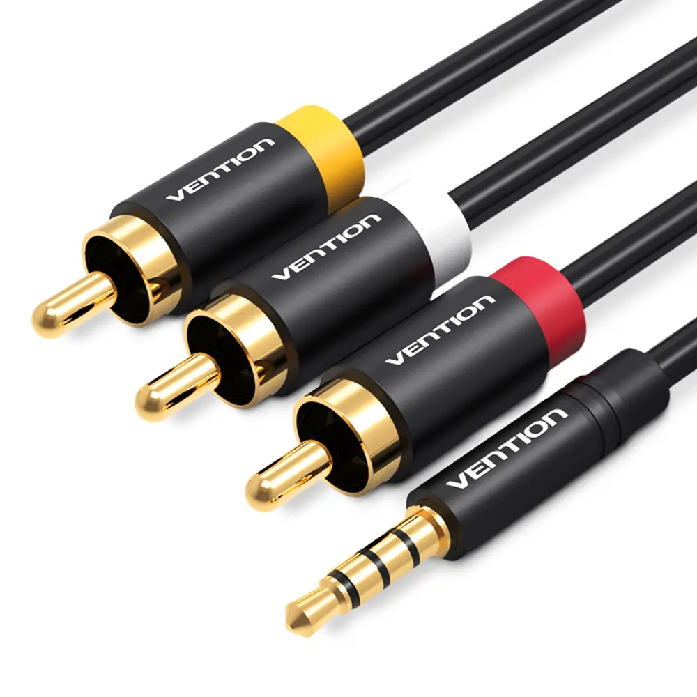 Фото Кабель Vention аудио Jack 3.5 mm M/3RCA M 1.5 м черный VAB-R07-B150 Фото Кабель Vention аудио Jack 3.5 mm M/3RCA M 1.5 м черный VAB-R07-B150