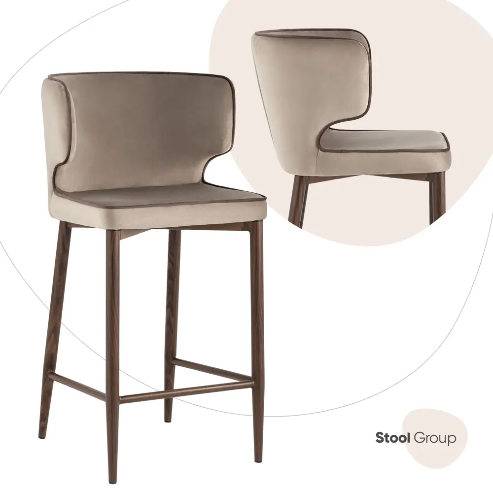 Фото Барный стул Stool Group Матео 47x93x50 цвет бежевый Фото Барный стул Stool Group Матео 47x93x50 цвет бежевый