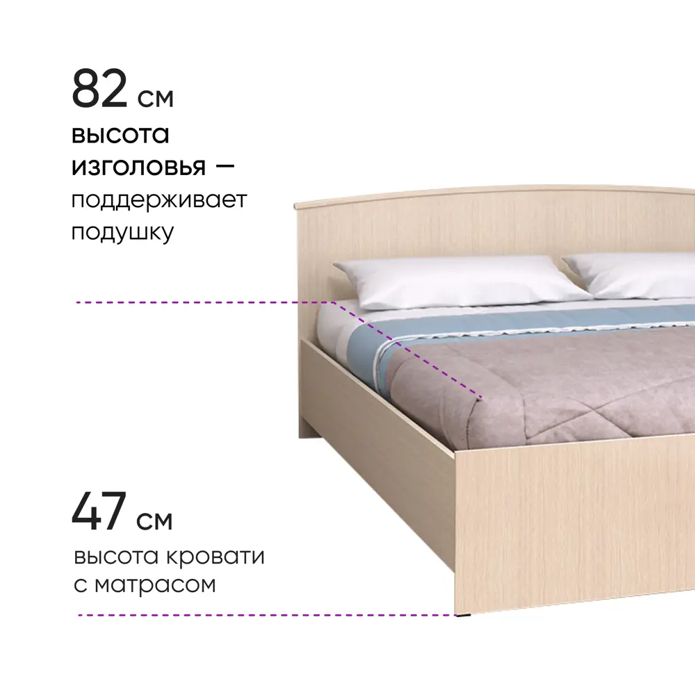 Фото 3 Кровать Вектор Кэт-7 125x82x206 см ЛДСП цвет дуб Фото 3 Кровать Вектор Кэт-7 125x82x206 см ЛДСП цвет дуб