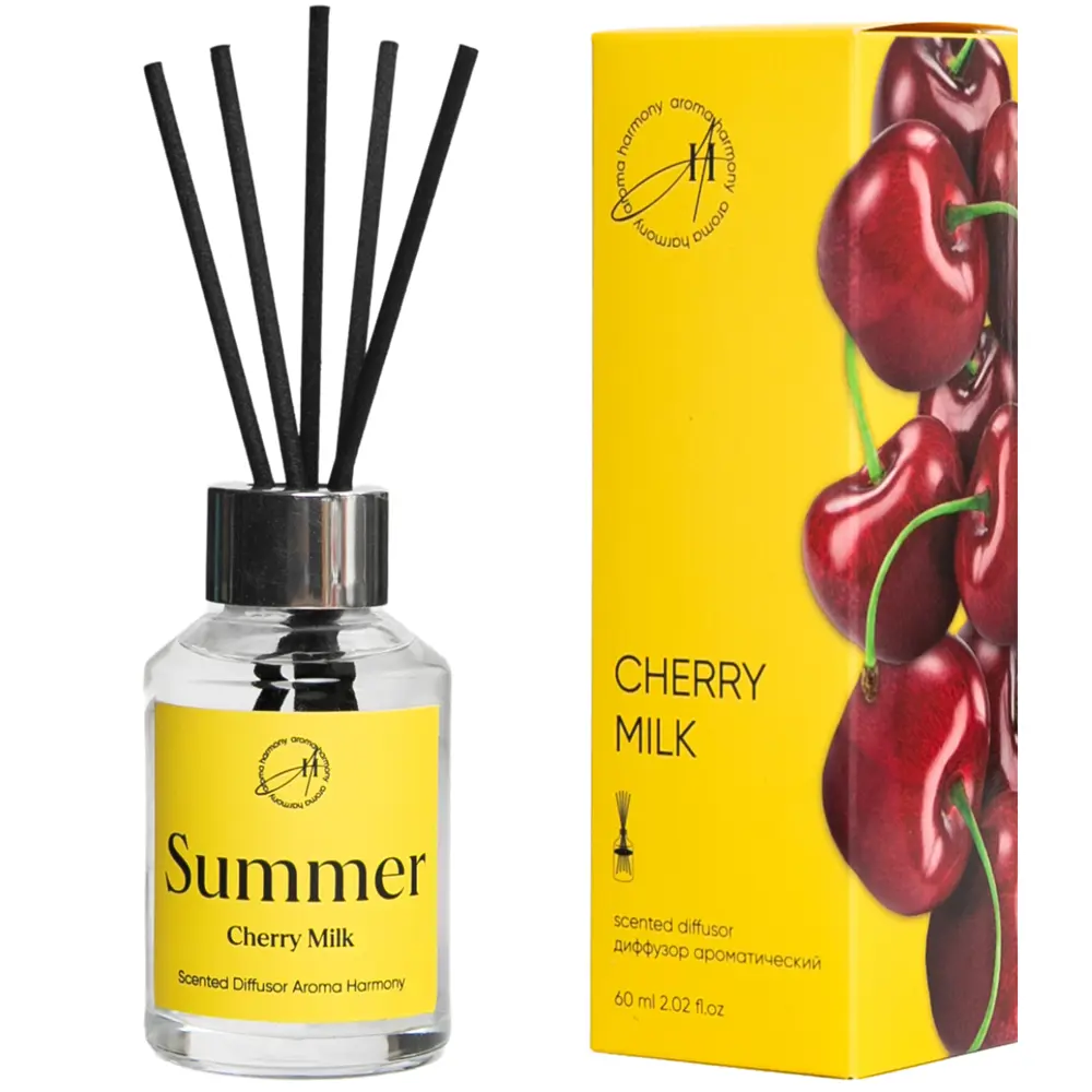 Фото Ароматический диффузор Aroma Harmony Summer Cherry Milk 60 мл Фото Ароматический диффузор Aroma Harmony Summer Cherry Milk 60 мл