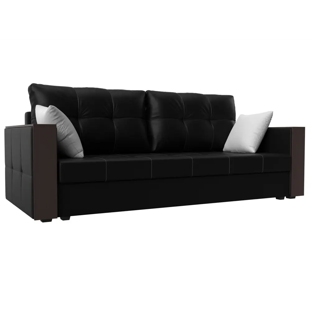 Фото Диван Лига Диванов Валенсия Лайт 117235 225x79x85 см искусственная кожа цвет черный Фото Диван Лига Диванов Валенсия Лайт 117235 225x79x85 см искусственная кожа цвет черный