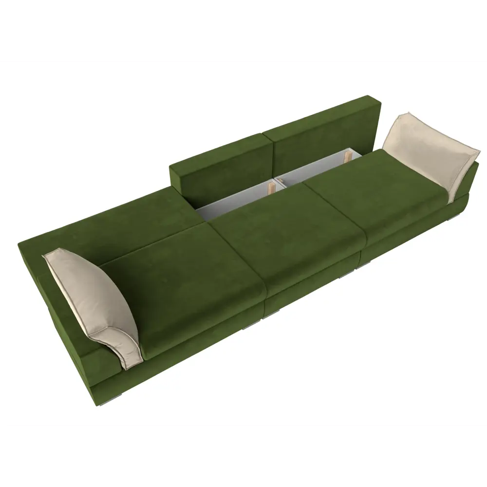 Фото 12 Диван Лига Диванов Пекин 116060 372x90x116 см вельвет цвет бежевый/зеленый Фото 12 Диван Лига Диванов Пекин 116060 372x90x116 см вельвет цвет бежевый/зеленый