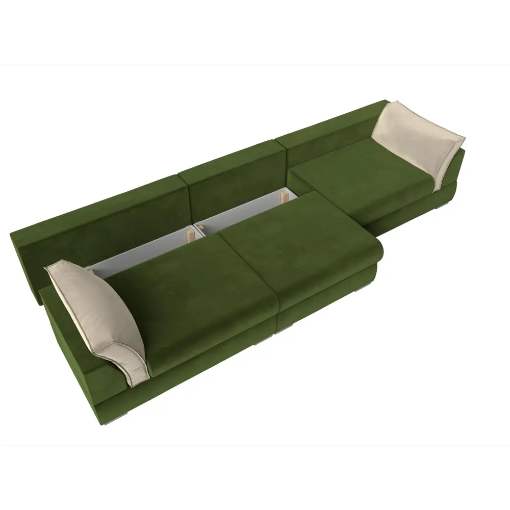 Фото 9 Диван Лига Диванов Пекин 116060 372x90x116 см вельвет цвет бежевый/зеленый Фото 9 Диван Лига Диванов Пекин 116060 372x90x116 см вельвет цвет бежевый/зеленый