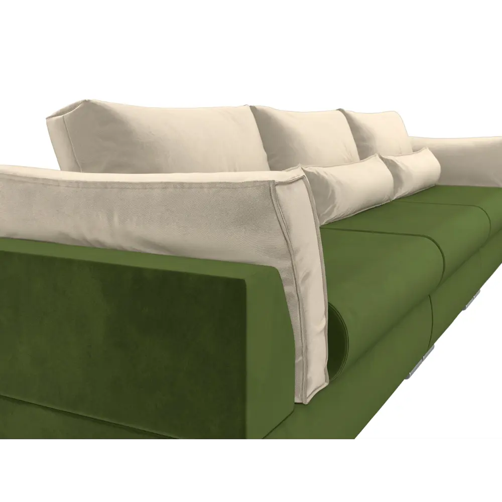 Фото 4 Диван Лига Диванов Пекин 116060 372x90x116 см вельвет цвет бежевый/зеленый Фото 4 Диван Лига Диванов Пекин 116060 372x90x116 см вельвет цвет бежевый/зеленый