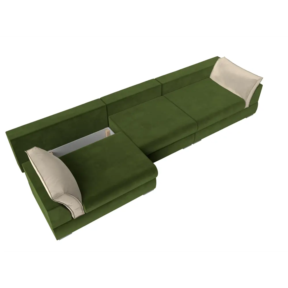 Фото 8 Диван Лига Диванов Пекин 116060 372x90x116 см вельвет цвет бежевый/зеленый Фото 8 Диван Лига Диванов Пекин 116060 372x90x116 см вельвет цвет бежевый/зеленый