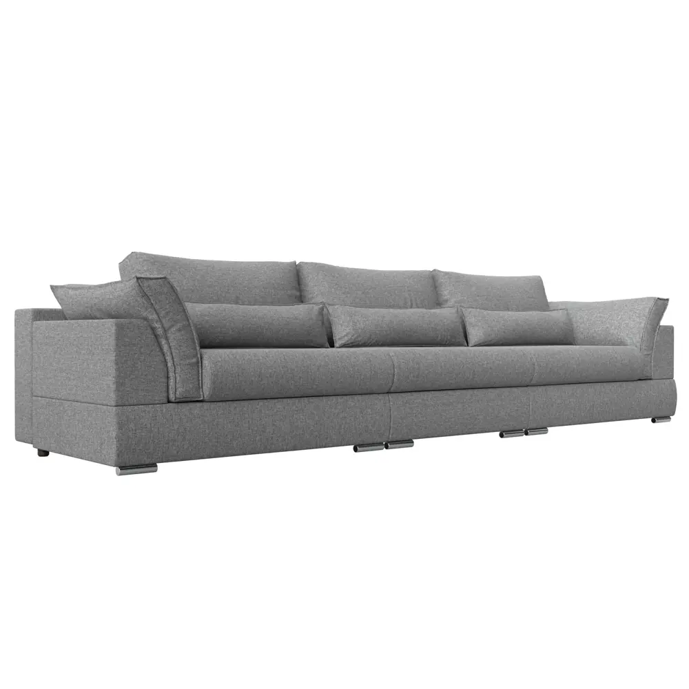 Фото Диван Лига Диванов Пекин 118170 372x90x116 см рогожка цвет серый