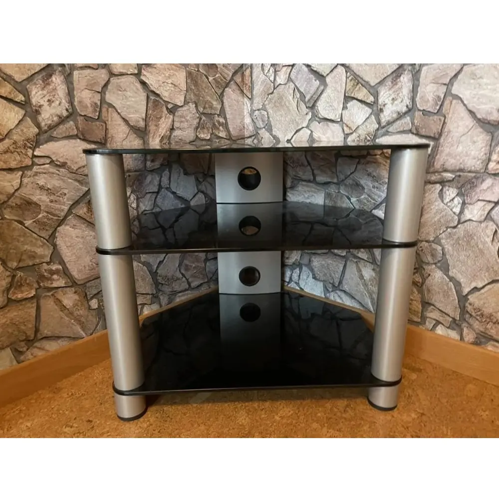 Фото 2 Стойка под Hi-Fi компоненты Sonorous 60x53x50 см закаленное стекло цвет серый/серебристый Фото 2 Стойка под Hi-Fi компоненты Sonorous 60x53x50 см закаленное стекло цвет серый/серебристый