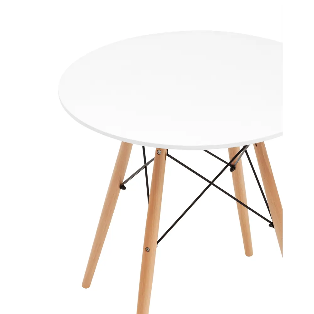 Фото 5 Кухонный стол круглый Стул груп Dsw 70x70 см МДФ цвет белый