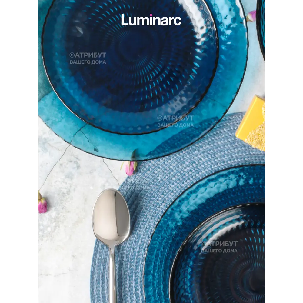 Фото 8 Набор столовый Luminarc Идиллия Лондон Топаз 19 предметов 6 персон стекло цвет синий Фото 8 Набор столовый Luminarc Идиллия Лондон Топаз 19 предметов 6 персон стекло цвет синий