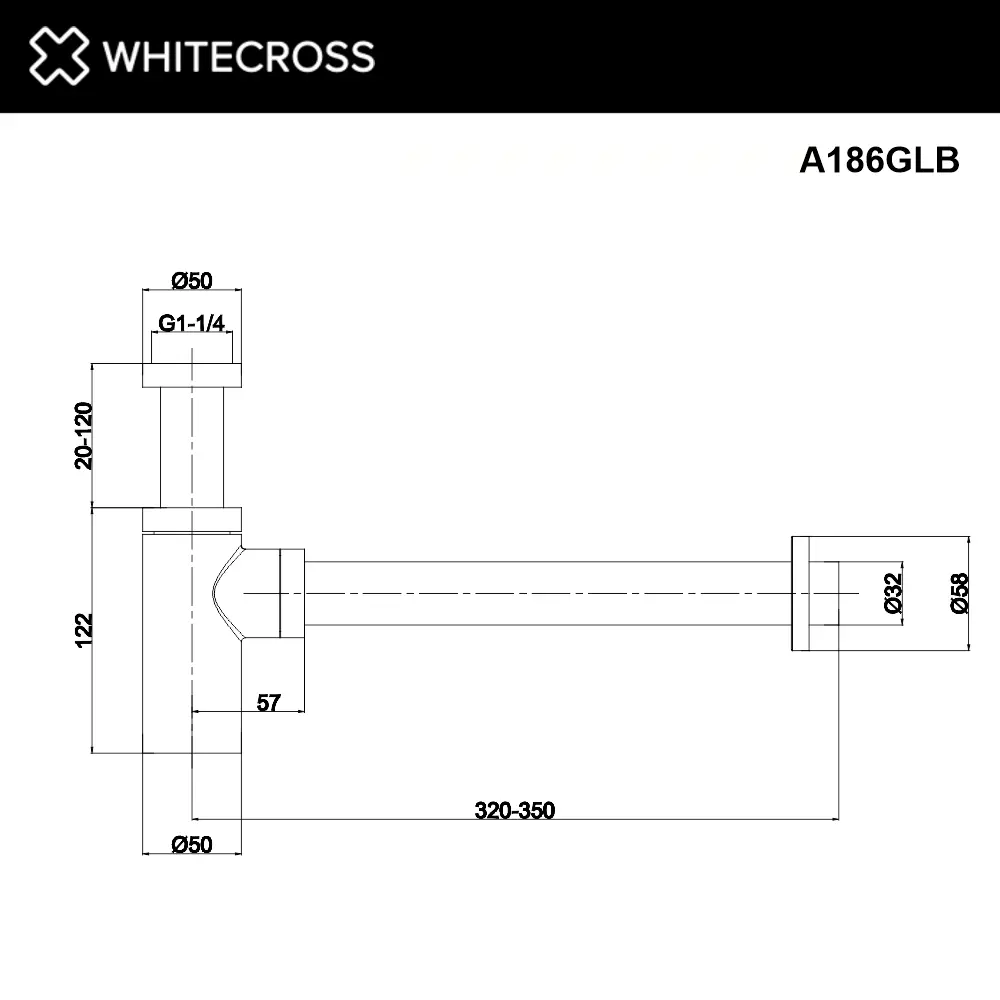 Фото 2 Сифон для раковины Whitecross A186GLB D46 мм свободное протекание матовое золото Фото 2 Сифон для раковины Whitecross A186GLB D46 мм свободное протекание матовое золото