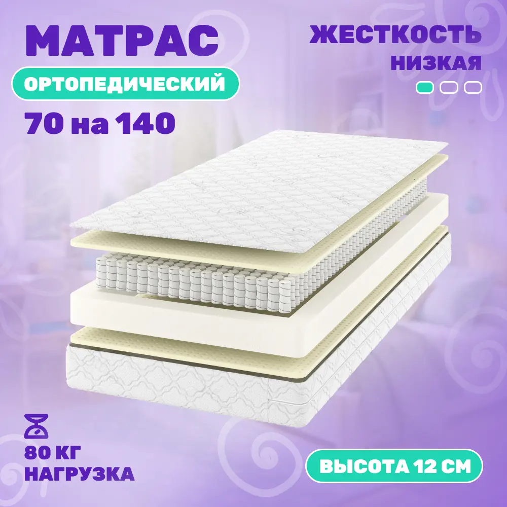Фото Матрас Дрим Хеппи 70x140 см, независимый пружинный блок, односпальный, латексный Фото Матрас Дрим Хеппи 70x140 см, независимый пружинный блок, односпальный, латексный