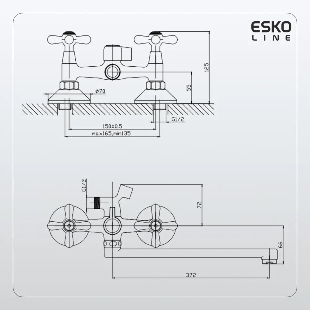 Фото 4 Смеситель для ванны Esko line EL_EN31 цвет хром