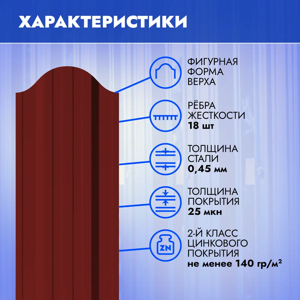 Фото 5 Штакетник Strong НФ-00007244 п-образный 20 мм 200 см двухсторонний фигурный красный Фото 5 Штакетник Strong НФ-00007244 п-образный 20 мм 200 см двухсторонний фигурный красный