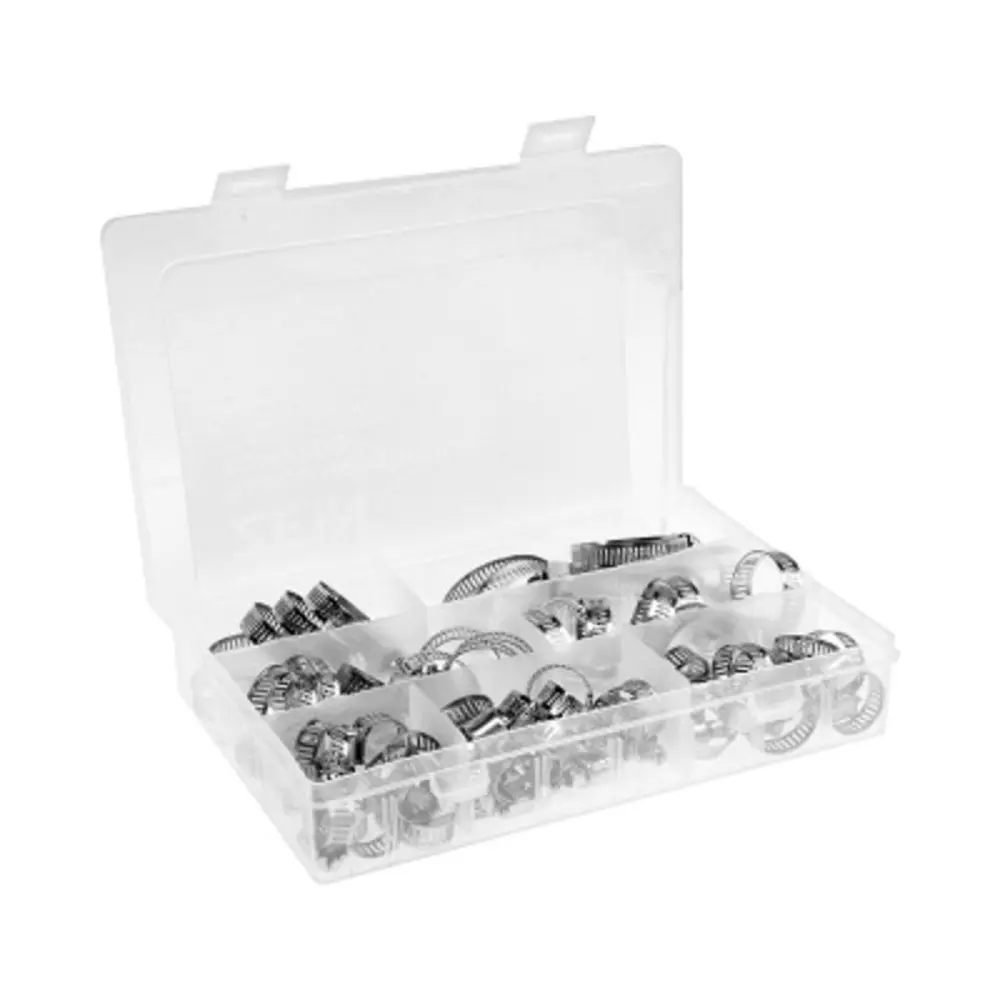 Фото 2 Набор хомутов Griale сквозная просечка 64 штуки (8-12 мм, 10-16 мм, 13-19 мм, 16-25 мм, 19-29 мм, 18-32 мм, 21-38 мм) GR7690868