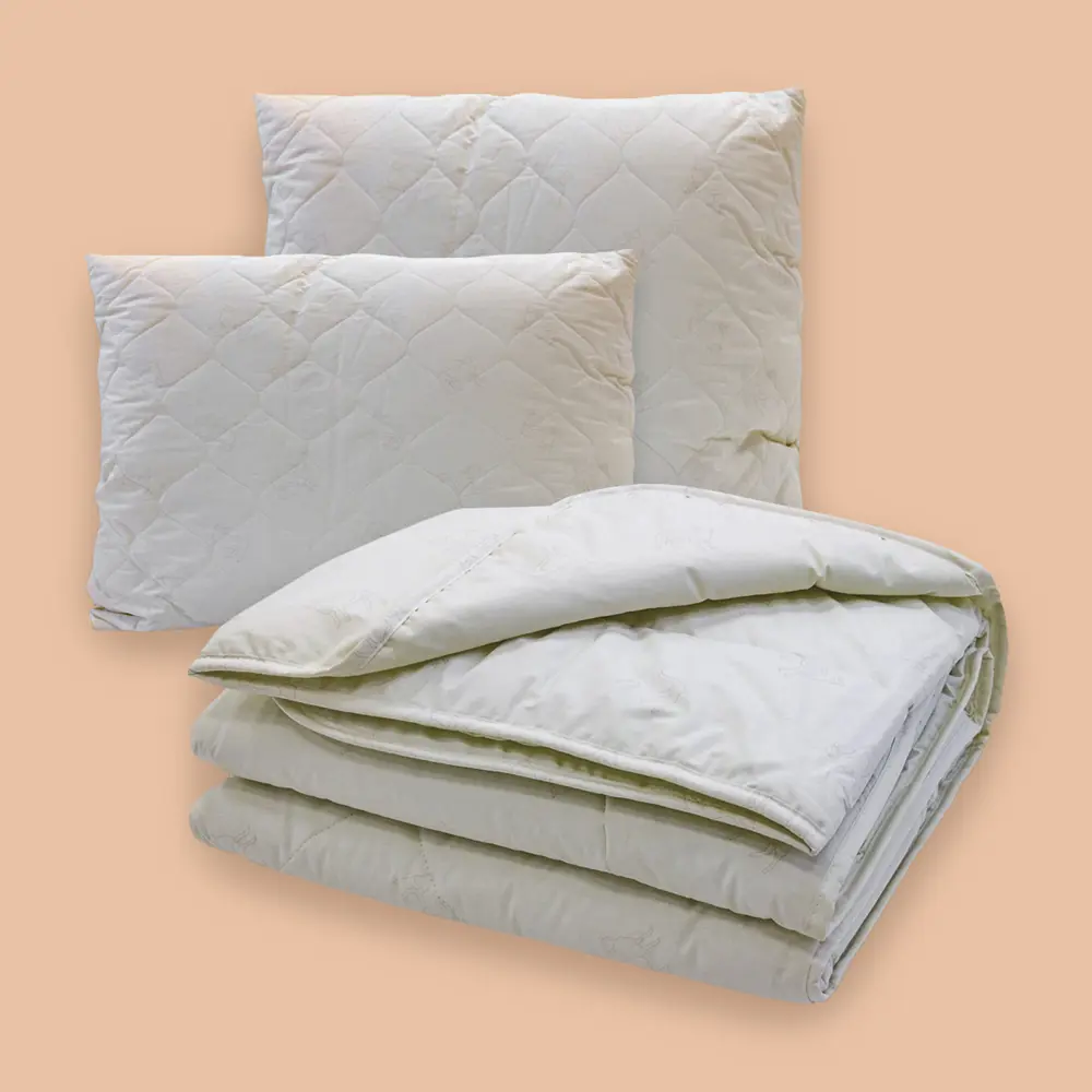 Фото 10 Набор 1 одеяло + 2 подушки Жемчужина Тибета кашмирский пух в хлопковом тике 175x200 см 50x70 2 шт Фото 10 Набор 1 одеяло + 2 подушки Жемчужина Тибета кашмирский пух в хлопковом тике 175x200 см 50x70 2 шт