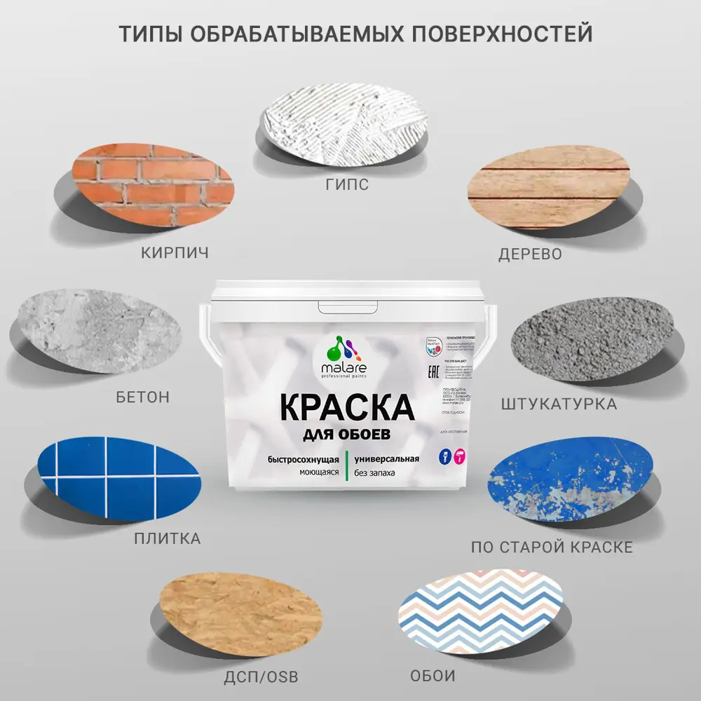 Фото 4 Краска интерьерная Malare Professional быстросохнущая матовая цвет античная латунь 2.7 л