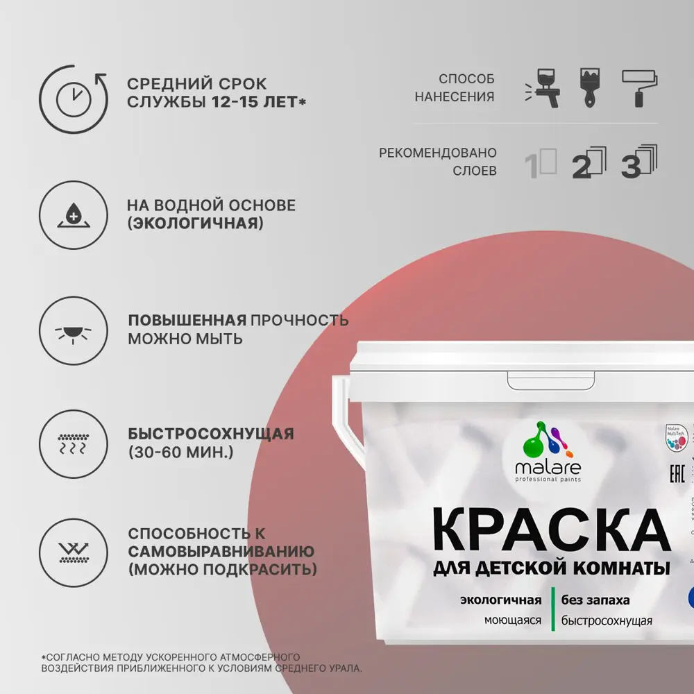 Фото 2 Краска интерьерная Malare Professional экологичная без запаха матовая цвет византия 9 л