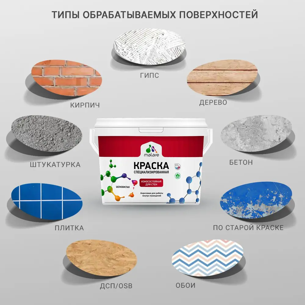 Фото 4 Краска для стен Malare Professional износостойкая быстросохнущая матовая цвет парнасская роза 9 л