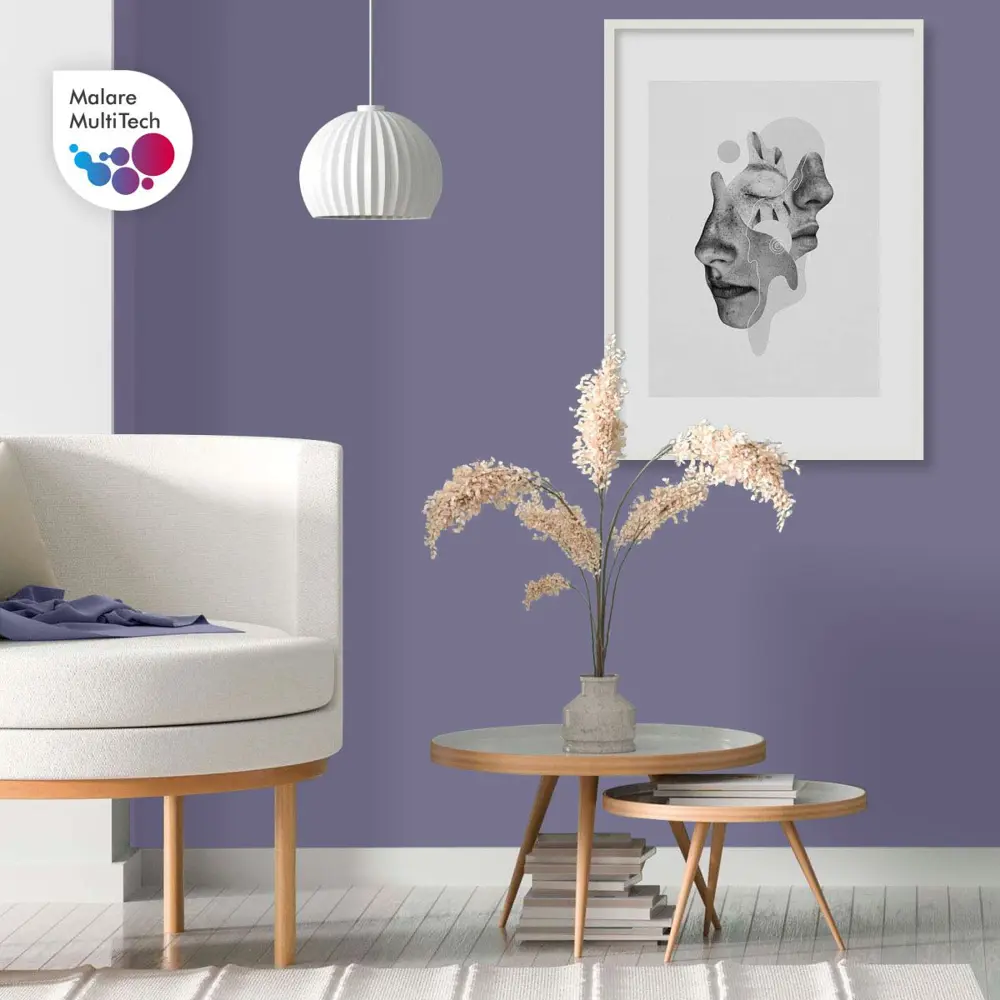 Фото 5 Краска для потолка и стен Malare Professional Euro №20 быстросохнущая матовая цвет фиалковый 2.7 л