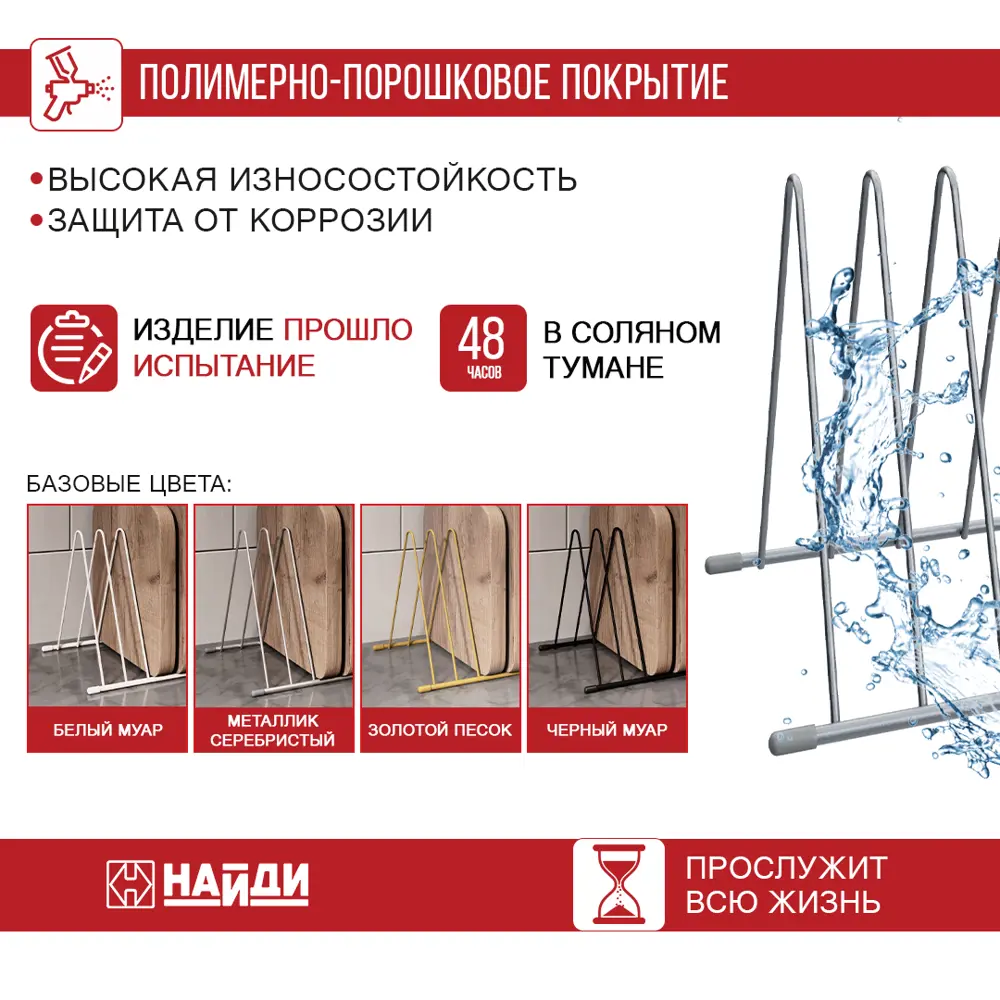 Фото 4 Держатель для посуды Лофт-Комплект 16x17.70x16.30 см сталь цвет металлик серебристы Фото 4 Держатель для посуды Лофт-Комплект 16x17.70x16.30 см сталь цвет металлик серебристы