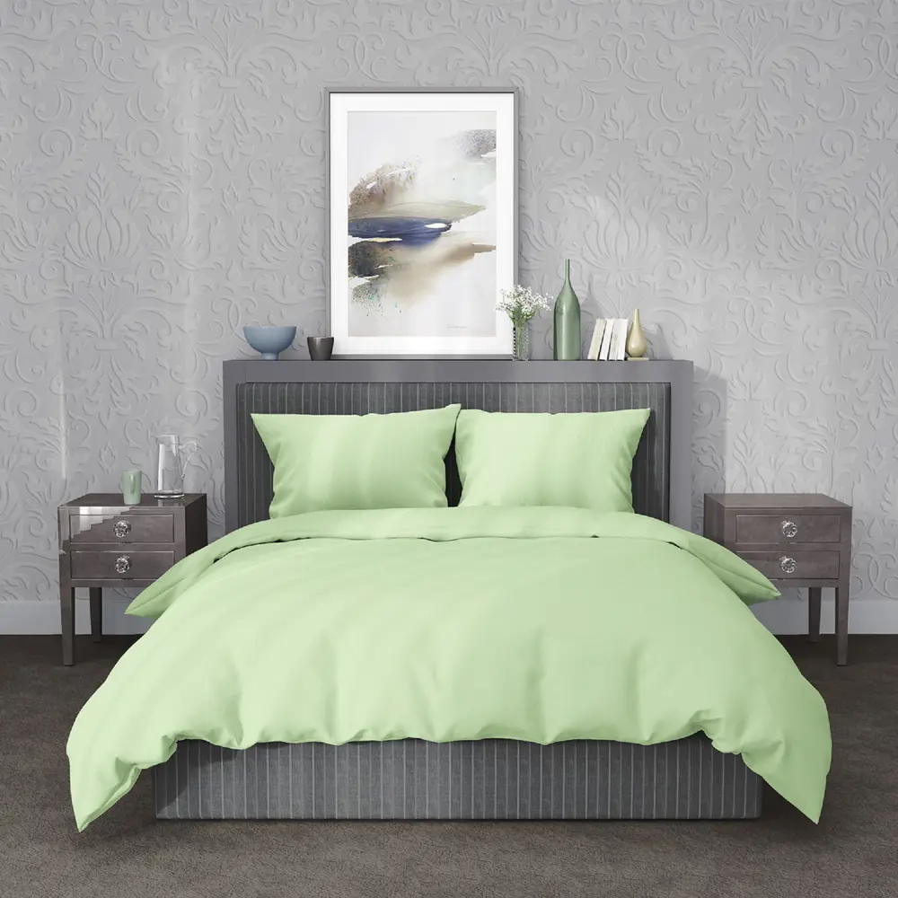 Фото Комплект постельного белья La notta CH10122/LGLN хлопок 2-спальный простыня 220x235 пододеяльник 175x215- 1 шт наволочки 50 x 70- 2 шт цвет зеленый Фото Комплект постельного белья La notta CH10122/LGLN хлопок 2-спальный простыня 220x235 пододеяльник 175x215- 1 шт наволочки 50 x 70- 2 шт цвет зеленый